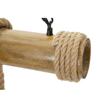 LAMPA WISZĄCA Z BAMBUSU I SZNURA 80X15X120 cm